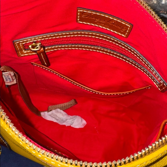 Dooney & Bourke Pebble Grain Mustard Leather Bag Crossbody NWT - Picture 14 of 17